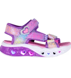Skechers Blinkesko>Sandaler m. Lys - Flutter Hearts - Lavender/Multi