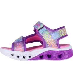 Skechers Blinkesko>Sandaler m. Lys - Flutter Hearts - Lavender/Multi