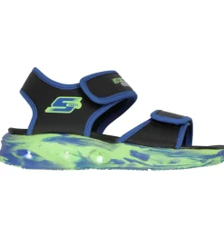 Skechers Sandaler|Blinkesko|Sandaler m. Lys - Lights Sola - Sort/Blå