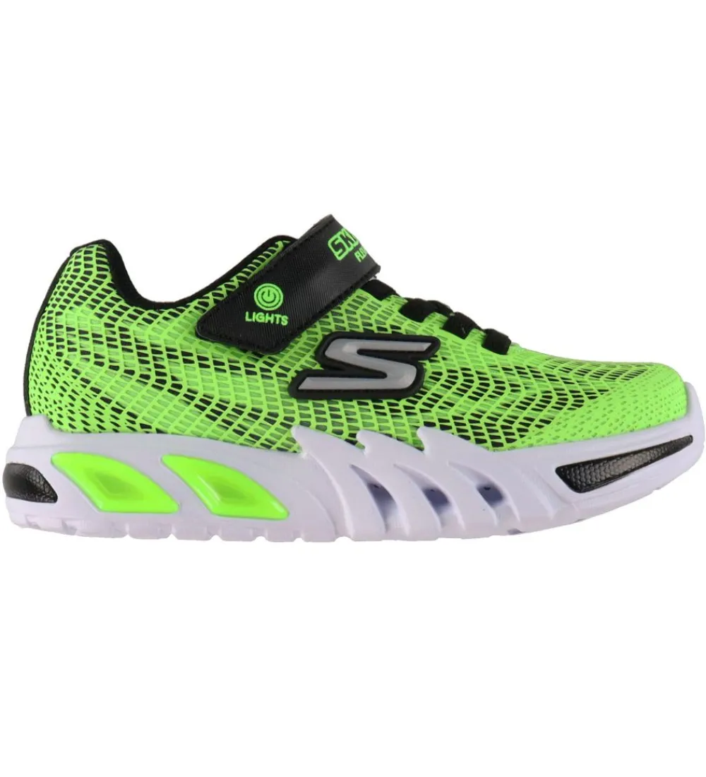 Skechers Blinkesko>Sko m. Lys - Flex-Glow Elite - Lime Black