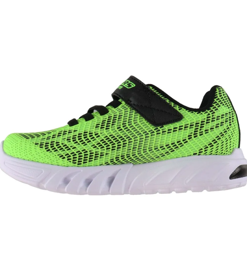 Skechers Blinkesko>Sko m. Lys - Flex-Glow Elite - Lime Black