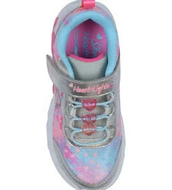 Skechers Blinkesko|Sko m. Lys - Heart Jewels - Silver/Multi