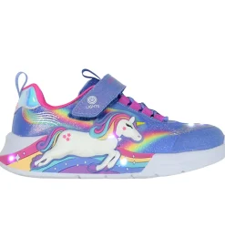 Skechers Blinkesko>Sko m. Lys - Unicorn Chaser - Blue/Multi