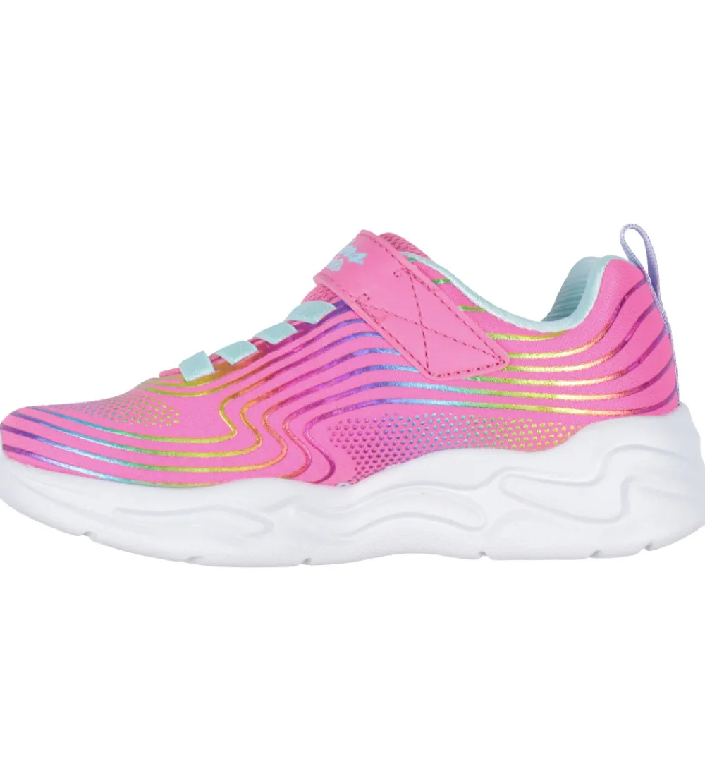 Skechers Blinkesko>Sko m. Lys - Wavy Beams - Pink/Multi