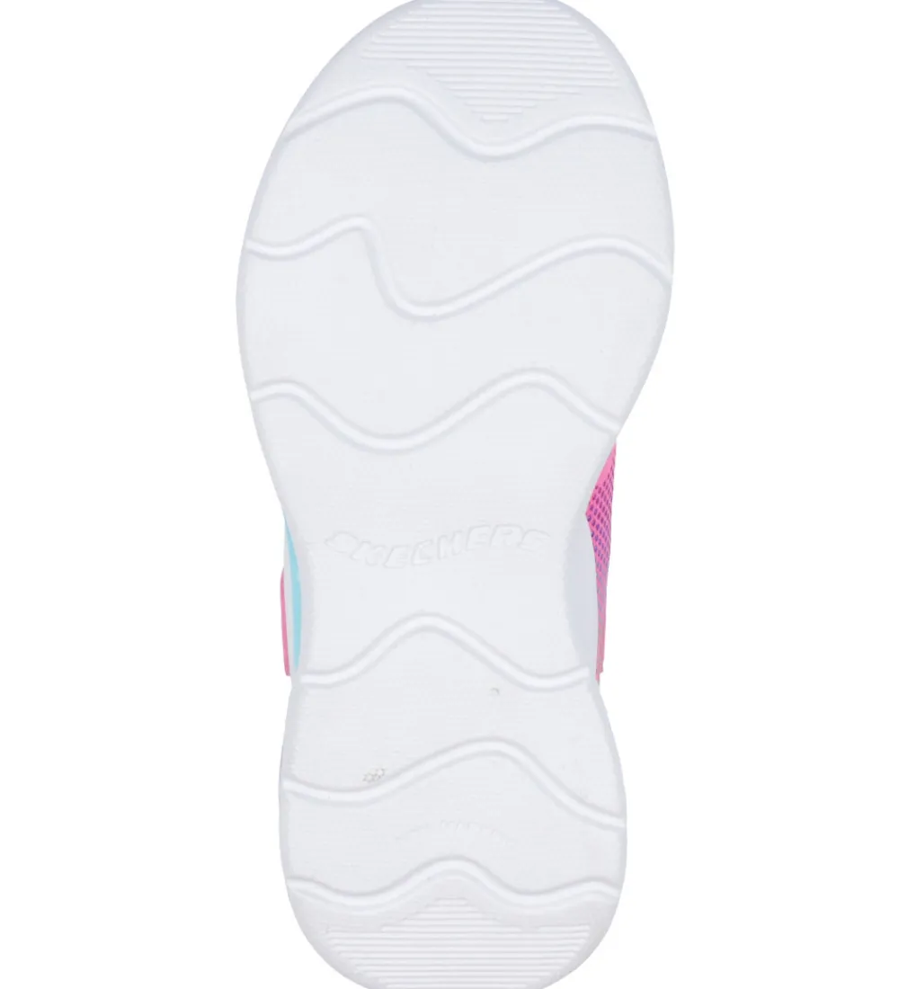 Skechers Blinkesko>Sko m. Lys - Wavy Beams - Pink/Multi