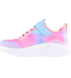 Skechers Sneakers|Sketchers Sko m. Lys - Rainbow Reflection - Light Blue/ Multi