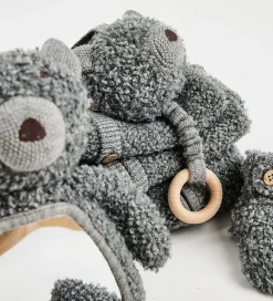 Smallstuff Aktivitetslegetøj>Aktivitetsbamse - Uld - Grå