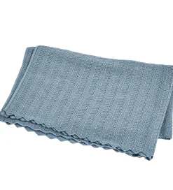 Børn Smallstuff Tæpper|Børneværelset>Babytæppe - Uld - 80x100 cm - Fishbone - Blå