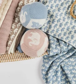 Børn Smallstuff Tæpper|Børneværelset>Babytæppe - Uld - 80x100 cm - Elephants - Blå