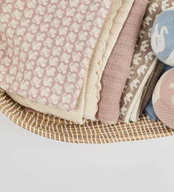 Børn Smallstuff Tæpper|Børneværelset|Babytæppe - Uld - 80x100 cm - Rabbits - Powder