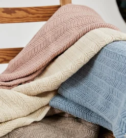 Børn Smallstuff Tæpper|Børneværelset|Babytæppe - Uld - 80x100 cm - Fishbone - Powder