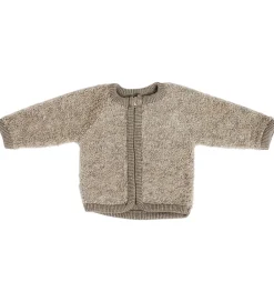 Børn Smallstuff Cardigans|Uld|Cardigan m. Lynlås - Uld - Natur Melange