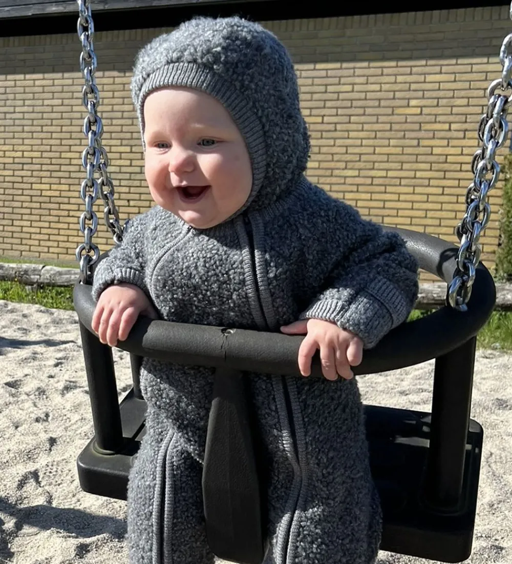 Børn Smallstuff Elefanthuer|Uld>Elefanthue - 2 lags - Uld - Grey Melange