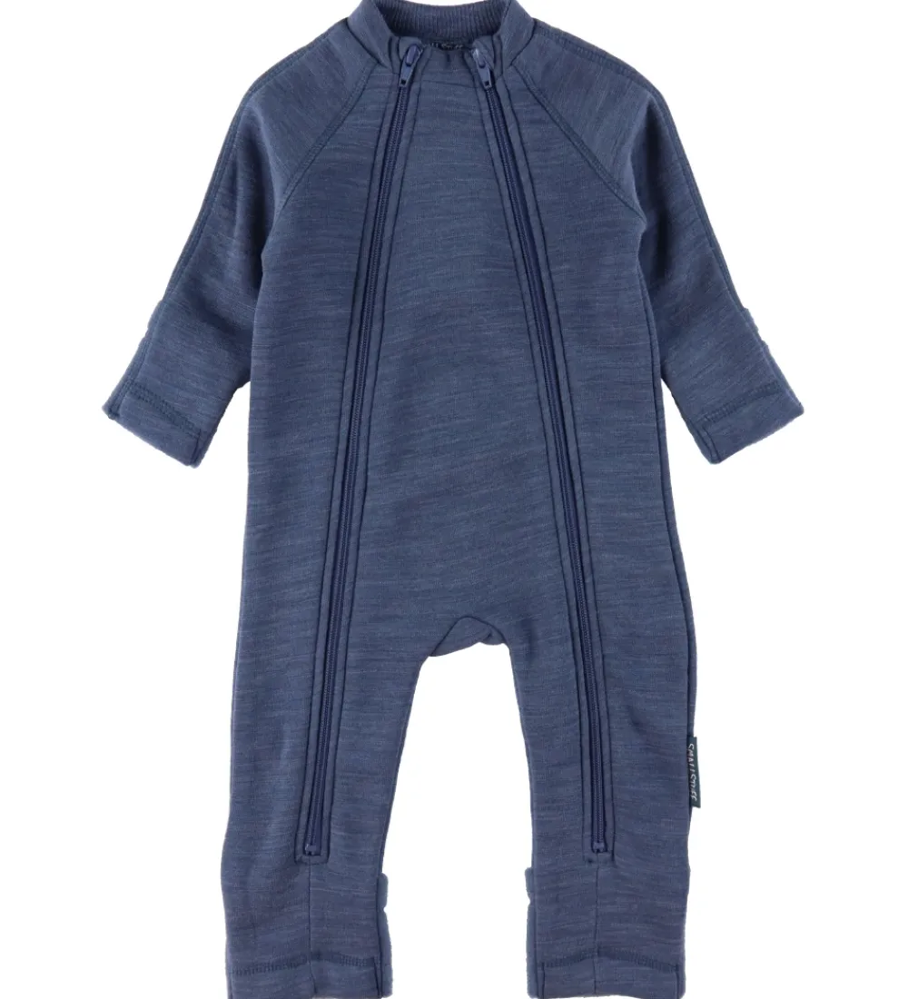 Børn Smallstuff Køredragter>Køredragt m. Lynlåse - Uld - Demin Melange