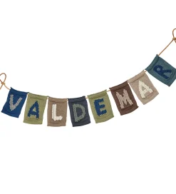 Smallstuff Flagranker|Strikket Bogstav - V - Blå Alfabet