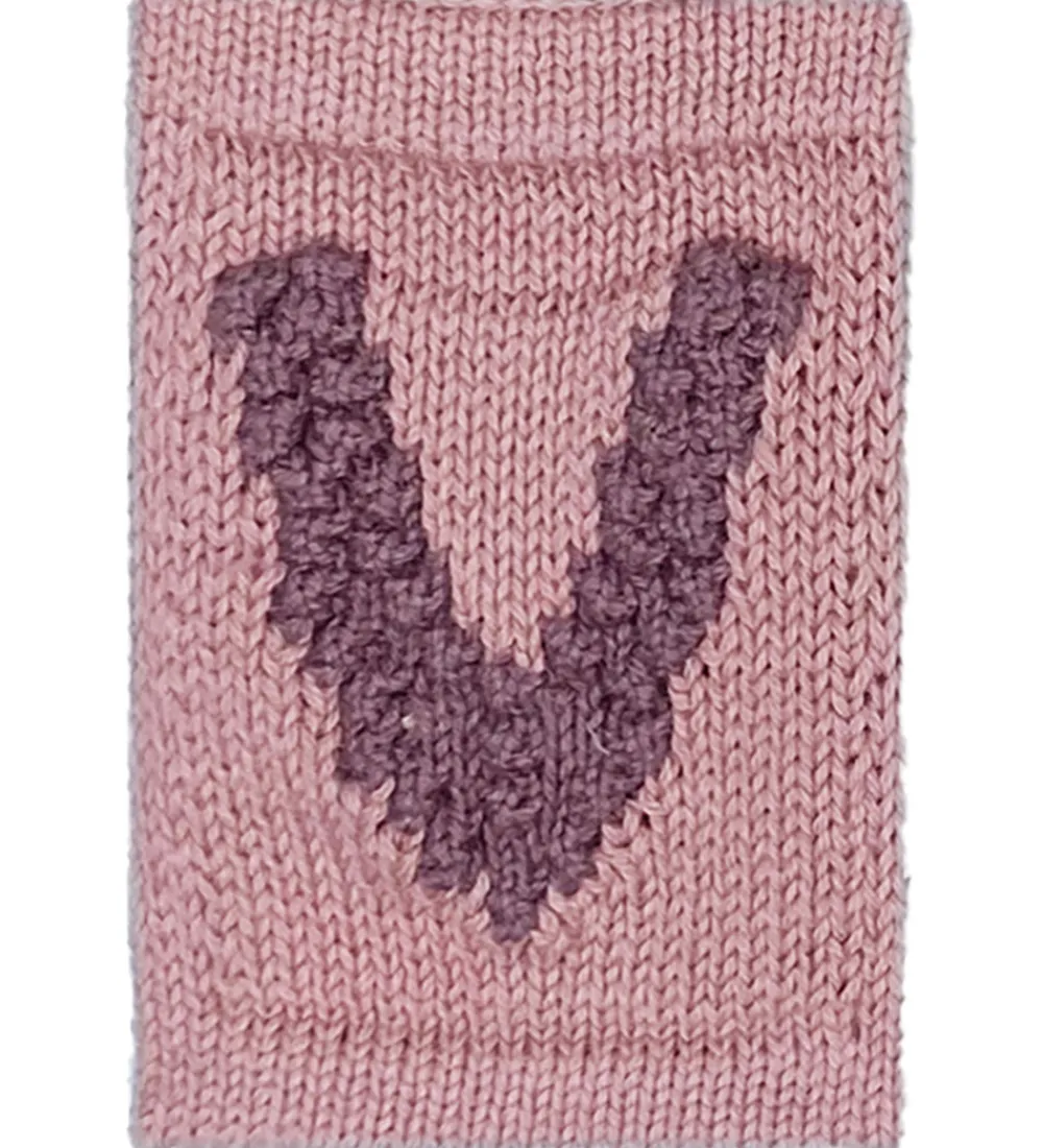 Smallstuff Flagranker|Strikket Bogstav - V - Rosa Alfabet