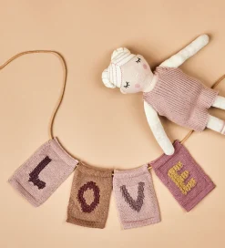 Smallstuff Flagranker|Strikket Bogstav - V - Rosa Alfabet