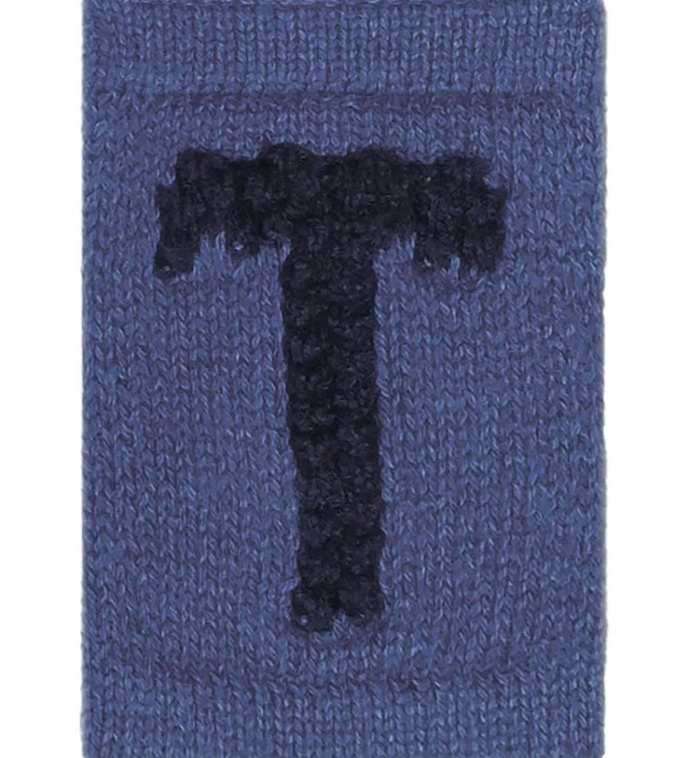 Smallstuff Flagranker|Strikket Bogstav - T - Blå Alfabet