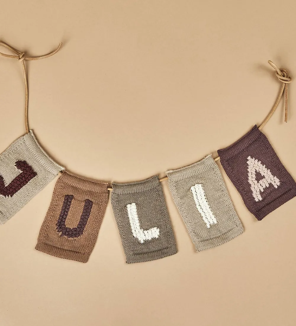 Smallstuff Flagranker|Strikket Bogstav - U - Rosa Alfabet