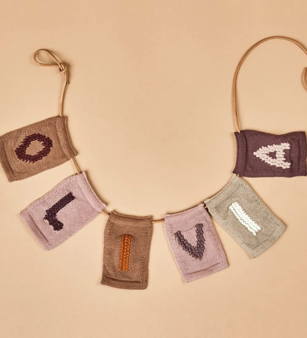 Smallstuff Flagranker|Strikket Bogstav - I - Natur Alfabet