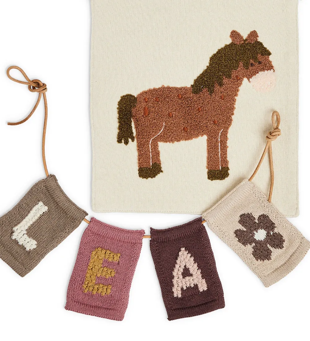 Smallstuff Flagranker|Strikket Flag - Blomst - Natur Motiv