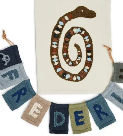 Smallstuff Flagranker|Strikket Flag - Bil - Blå Motiv