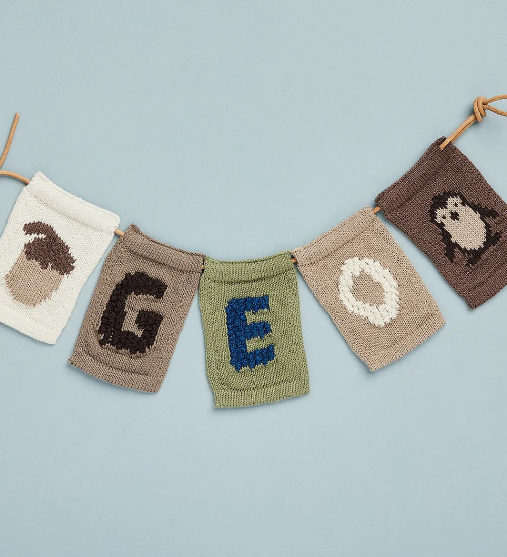 Smallstuff Flagranker|Strikket Flag - Pingvin - Natur Motiv