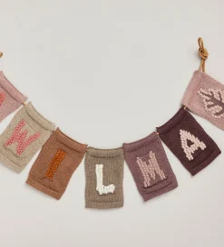 Smallstuff Flagranker|Strikket Flag - Blad - Rosa Motiv