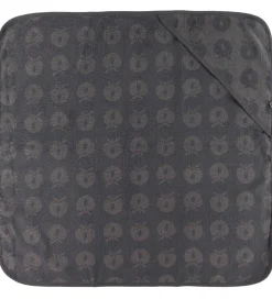 Småfolk Babyhåndklæde- Og Poncho>Babyhåndklæde - 70x70 cm - Wilde Dove m. Æbler