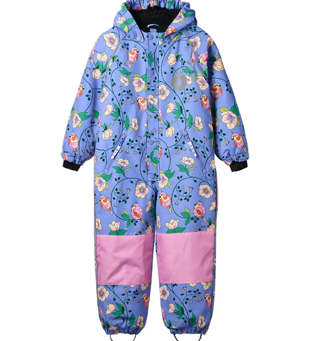 Børn Småfolk Flyverdragter|Flyverdragt - Purple Delight m. Fugle/Blomster