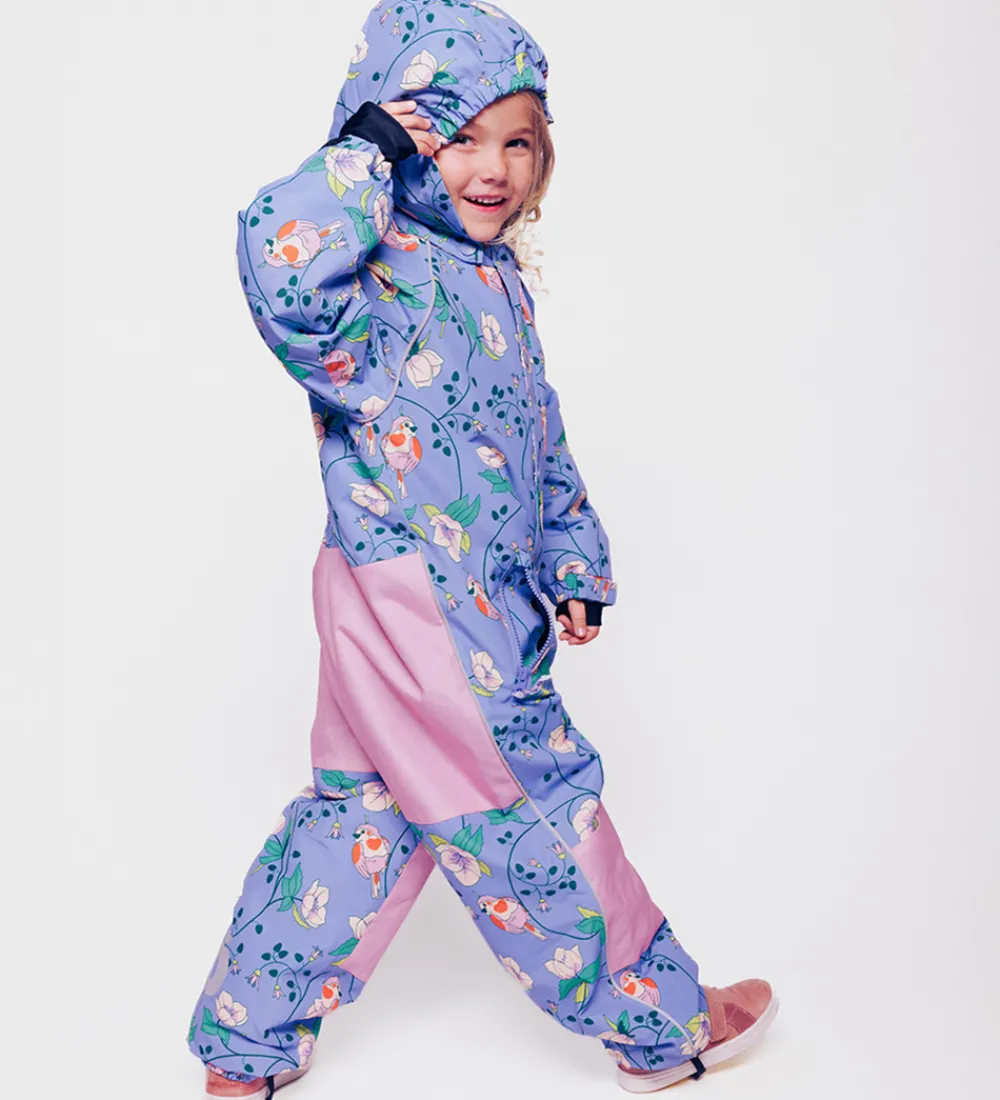 Børn Småfolk Flyverdragter|Flyverdragt - Purple Delight m. Fugle/Blomster