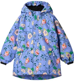 Børn Småfolk Vinterjakker|Vinterjakke - Purple Delight m. Fugle/Blomster