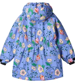 Børn Småfolk Vinterjakker|Vinterjakke - Purple Delight m. Fugle/Blomster