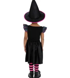 Smiffys Udklædningstøj|Halloween|Udklædning - Neon Star Witch - Rosa/Sort