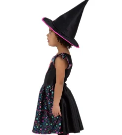 Smiffys Udklædningstøj|Halloween|Udklædning - Neon Star Witch - Rosa/Sort
