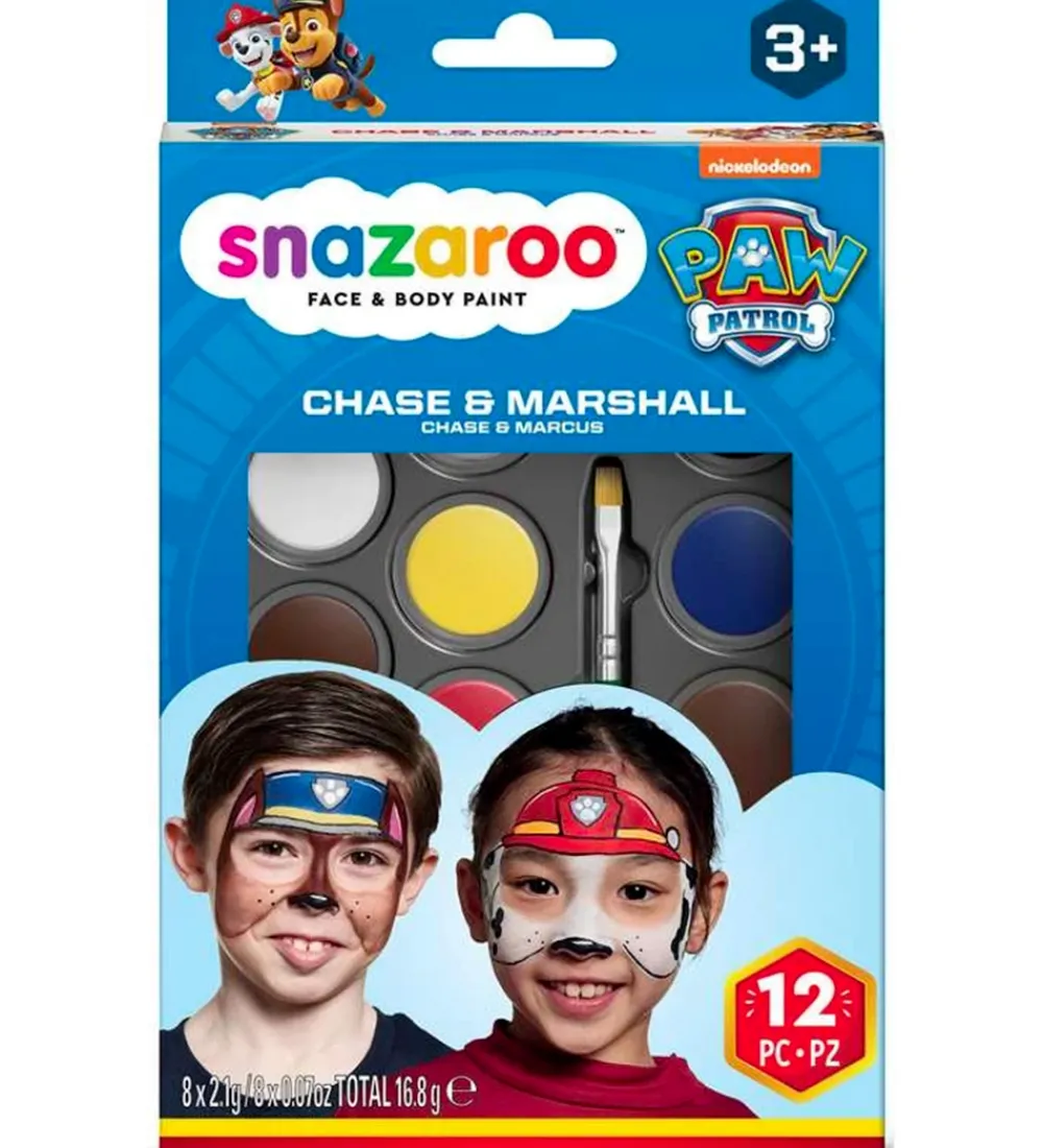 Snazaroo Sminke|Ansigtsmaling - 8 Farver - Paw Patrol Chase & Marshall