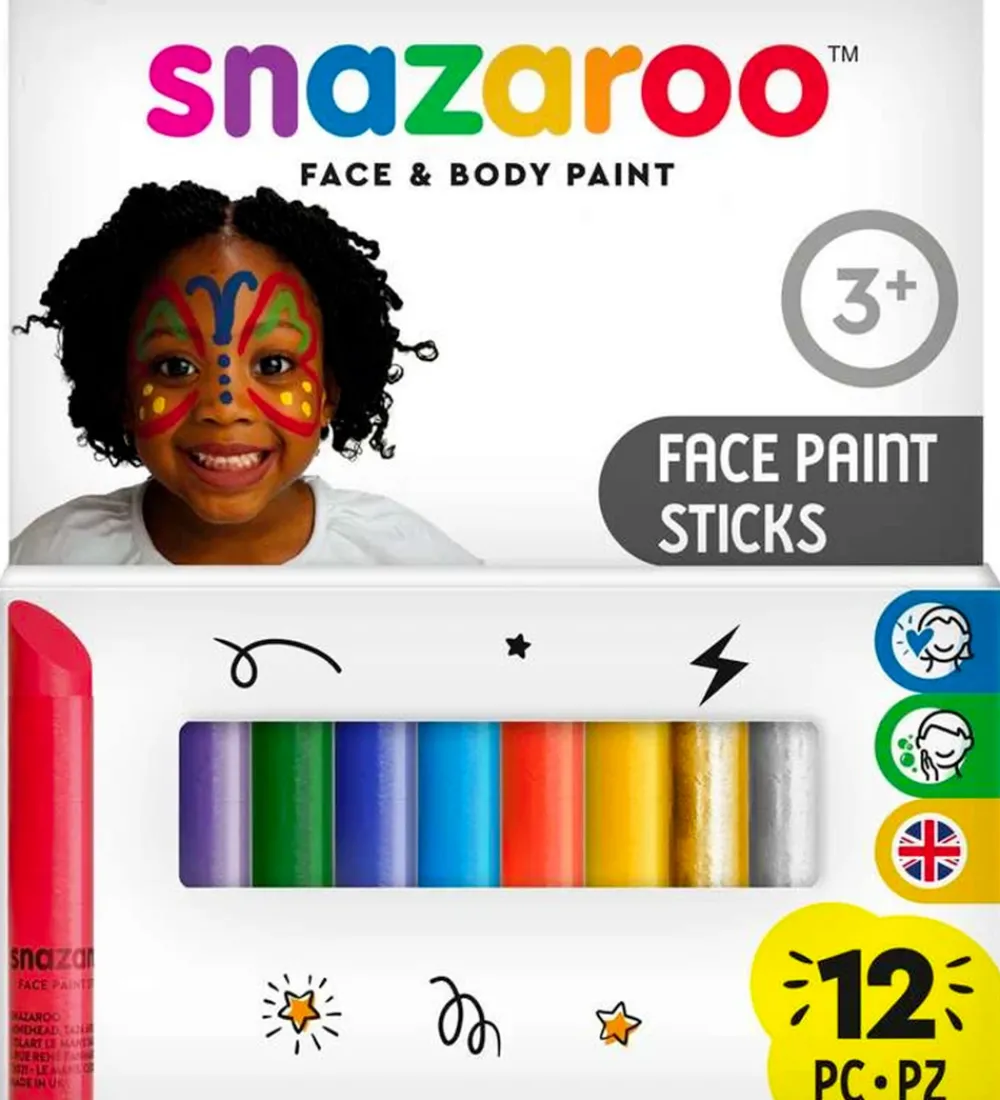 Snazaroo Sminke|Ansigtsmaling - Stifter - 12 stk.