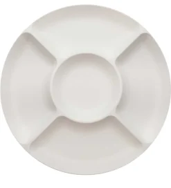 SnikSnack Tallerkener|Snackfad - 5 Rum - 25 cm - Hvid