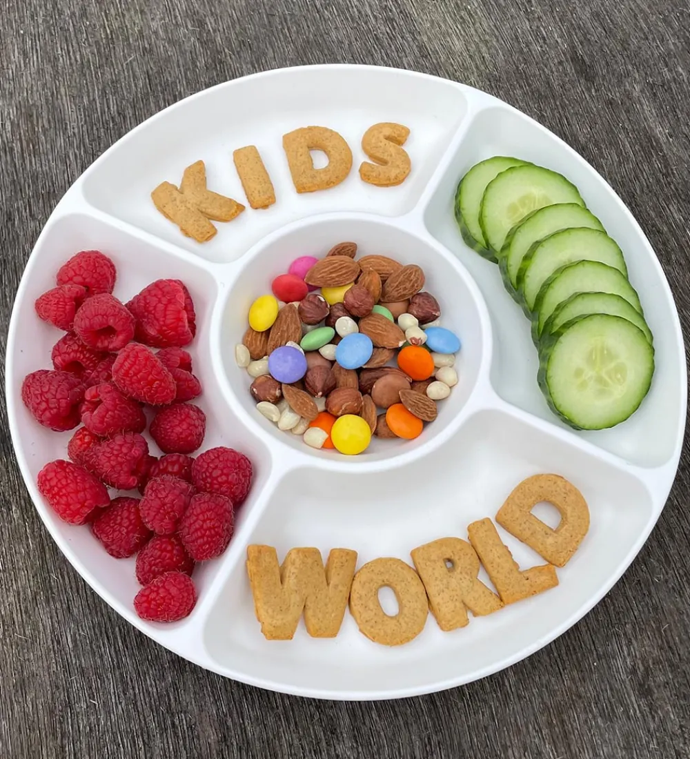 SnikSnack Tallerkener|Snackfad - 5 Rum - 25 cm - Hvid