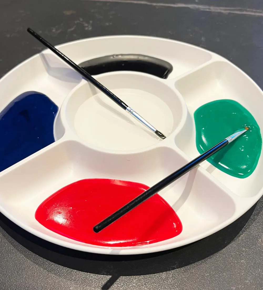 SnikSnack Tallerkener|Snackfad - 5 Rum - 25 cm - Hvid