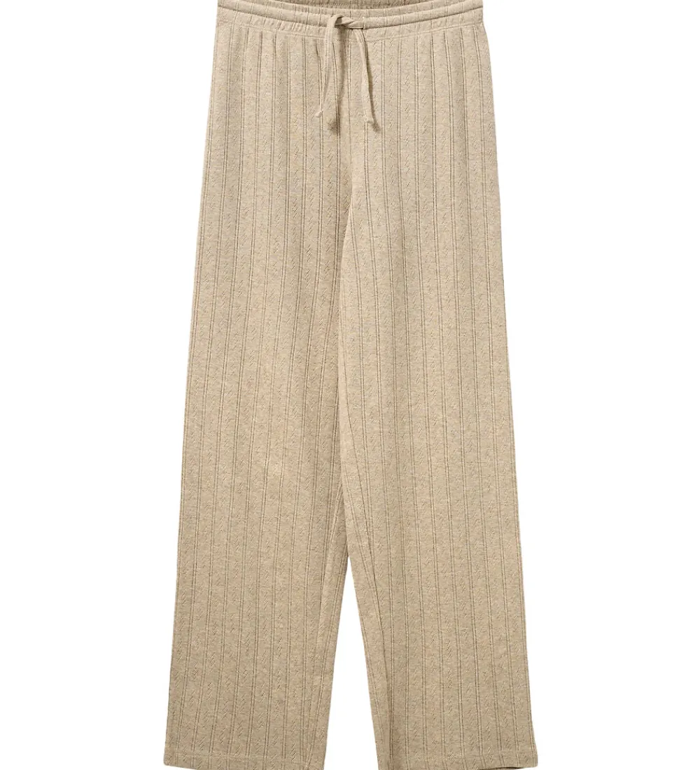 Børn Sofie Schnoor Basis|Bukser - LovaSY - Beige m. Hulmønster