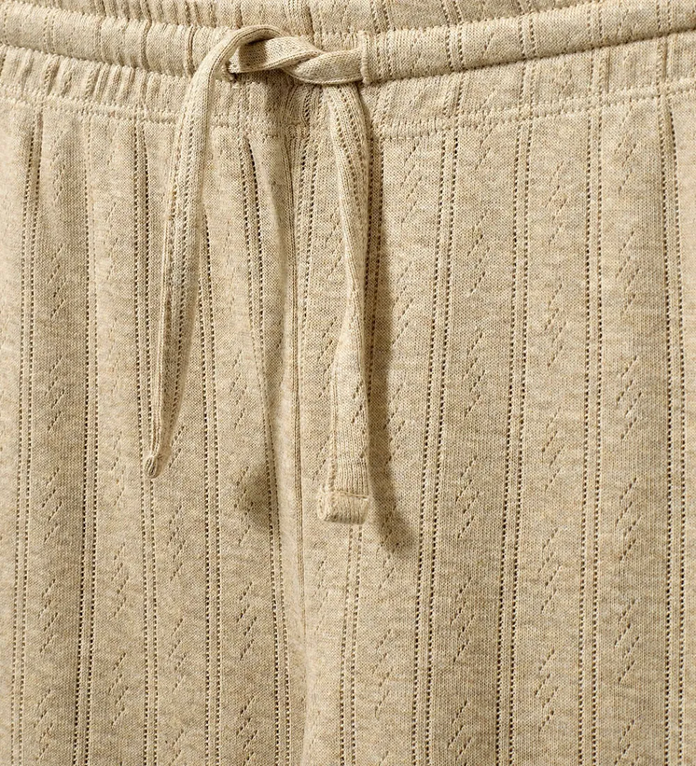 Børn Sofie Schnoor Basis|Bukser - LovaSY - Beige m. Hulmønster