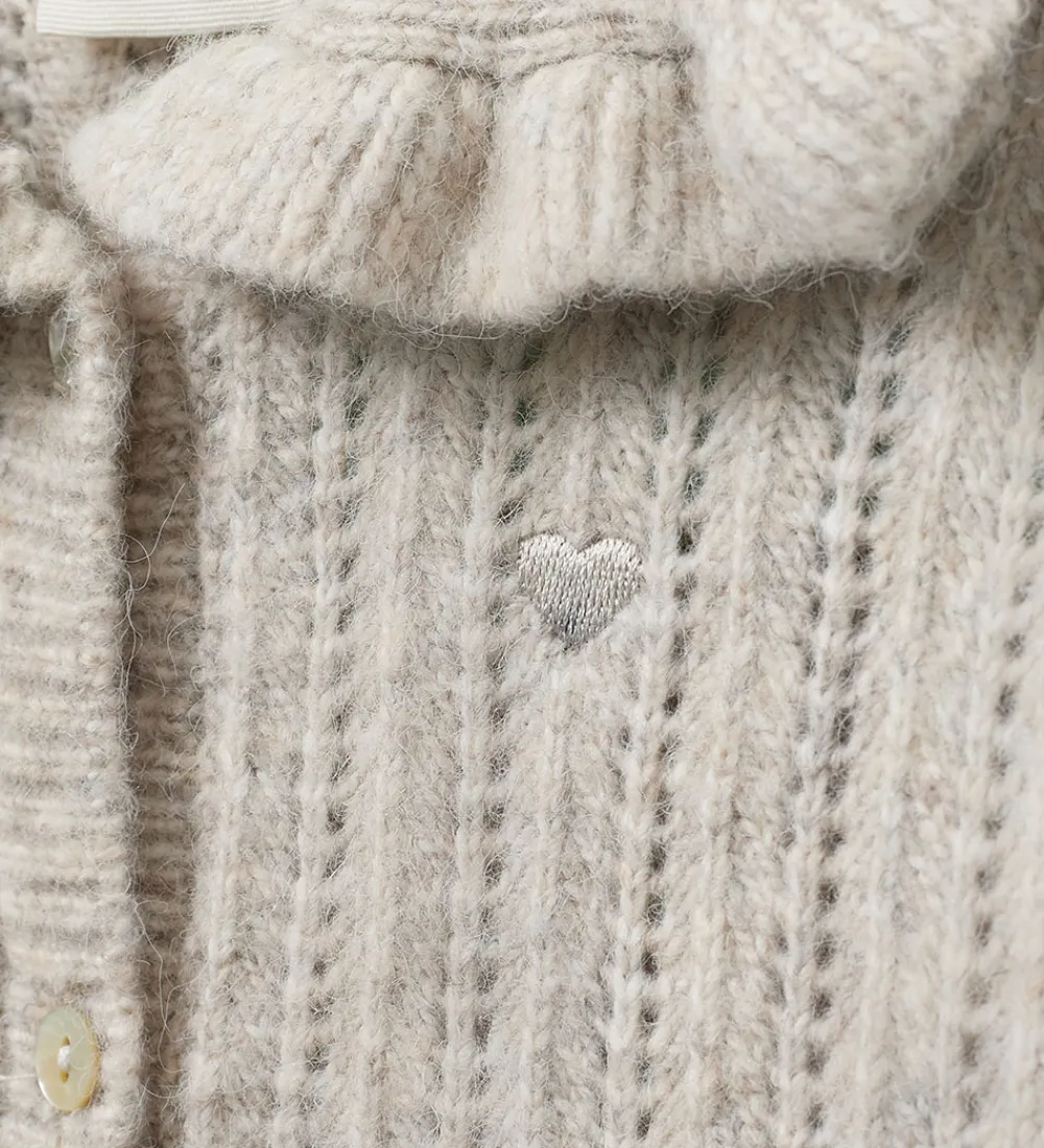 Børn Sofie Schnoor Striktrøjer|Cardigan - Strik - Hennysk - Ecru Melange
