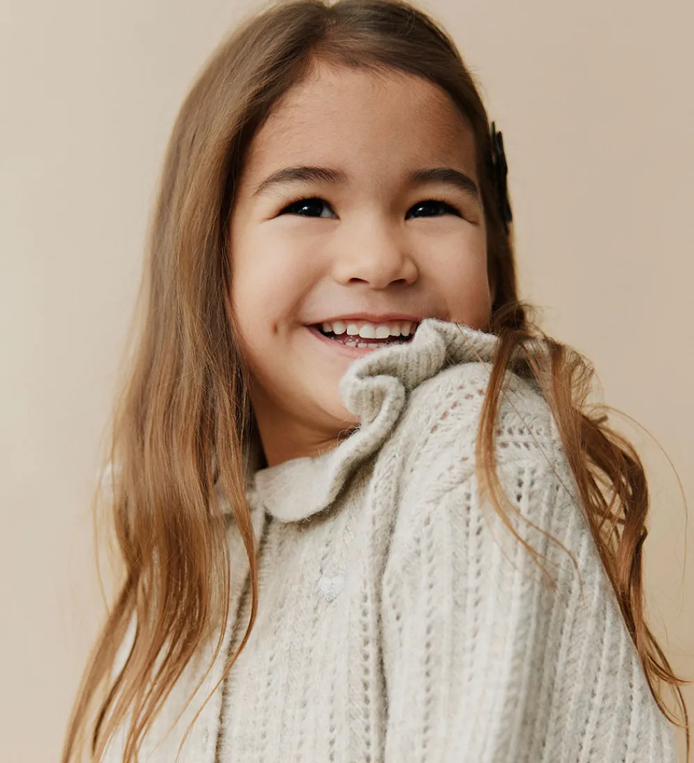 Børn Sofie Schnoor Striktrøjer|Cardigan - Strik - Hennysk - Ecru Melange