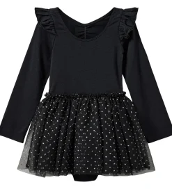 Sofie Schnoor Gymnastiktøj>Gymnastikdragt - Tyl - Sort m. Prikker