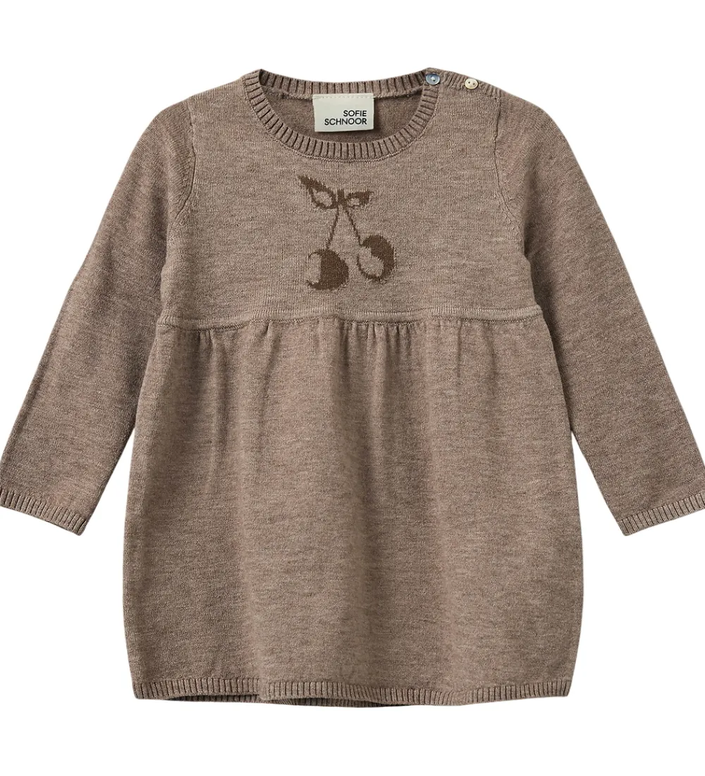 Børn Sofie Schnoor Kjoler|Kjole - Strik - Uld - Dagnysb - Brunmeleret