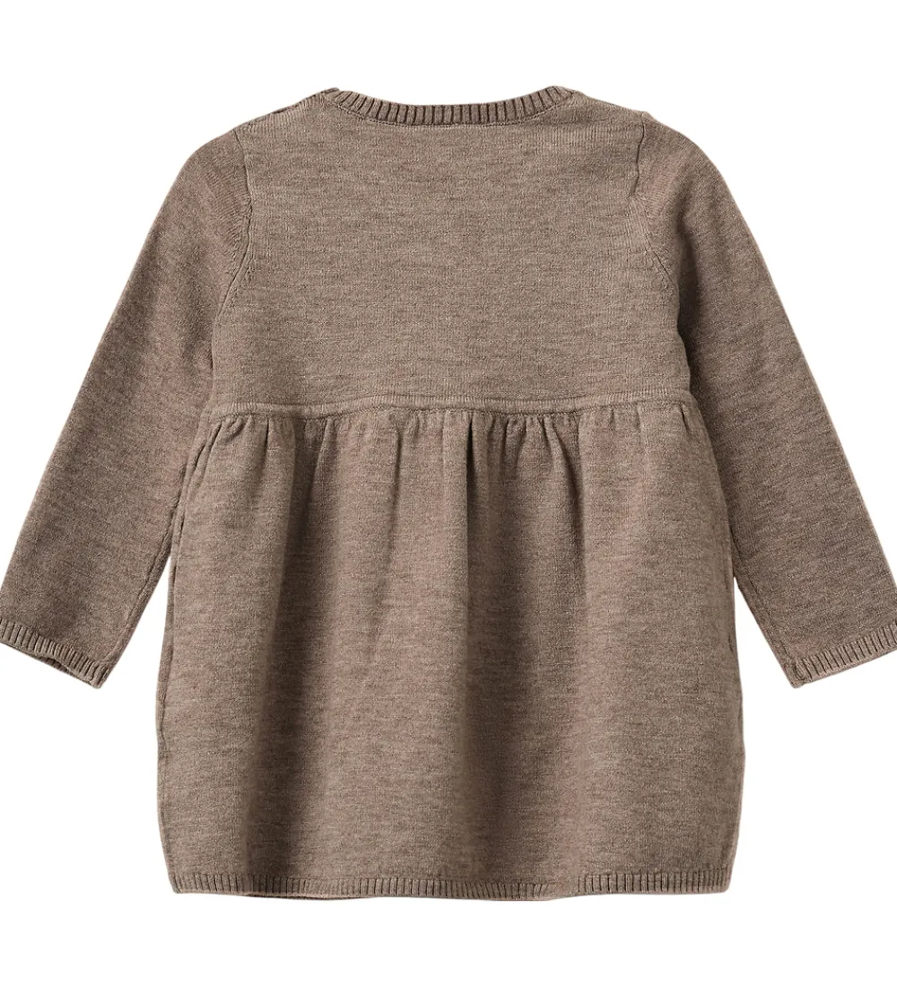 Børn Sofie Schnoor Kjoler|Kjole - Strik - Uld - Dagnysb - Brunmeleret