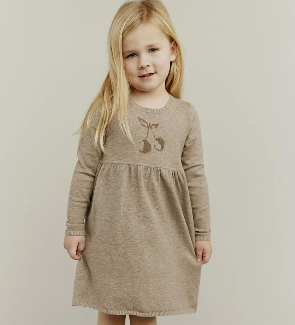 Børn Sofie Schnoor Kjoler|Kjole - Strik - Uld - Dagnysb - Brunmeleret