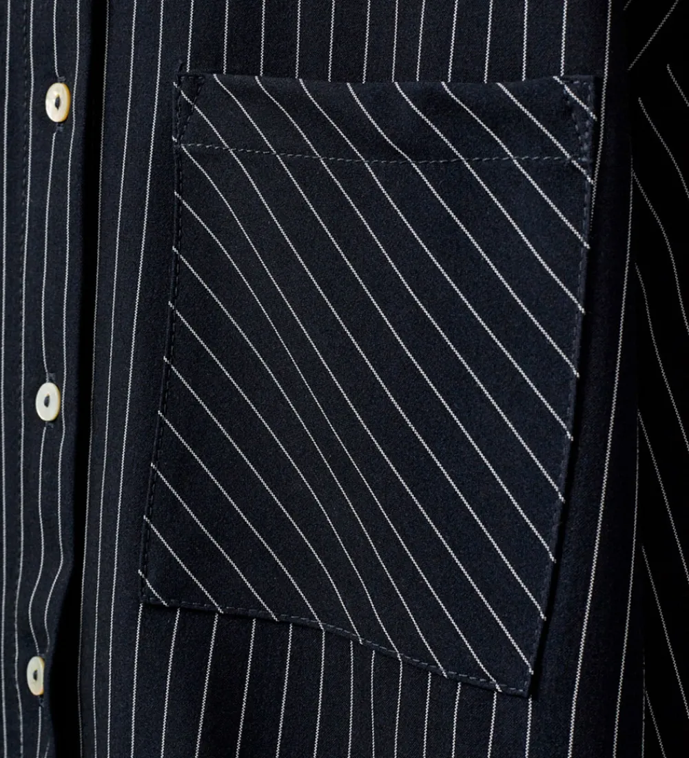 Børn Sofie Schnoor Skjorter>Skjorte - KaliaSy - Dark Navy m. Striber