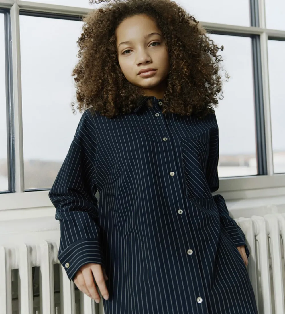Børn Sofie Schnoor Skjorter>Skjorte - KaliaSy - Dark Navy m. Striber